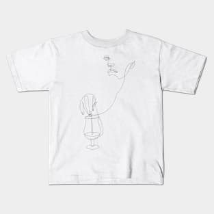 cocktail woman - one line art - thirsty thursday Kids T-Shirt